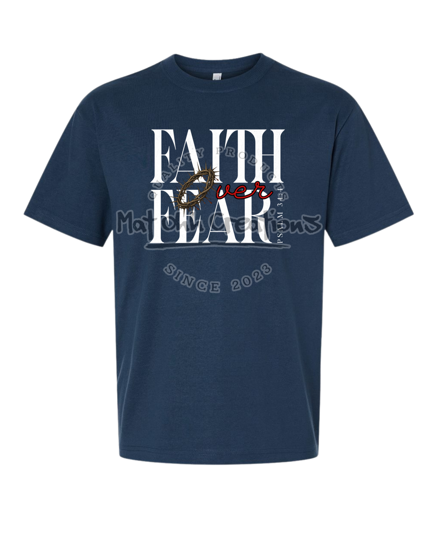 Faith Over Fear Crown Premium Super Heavyweight T Shirt
