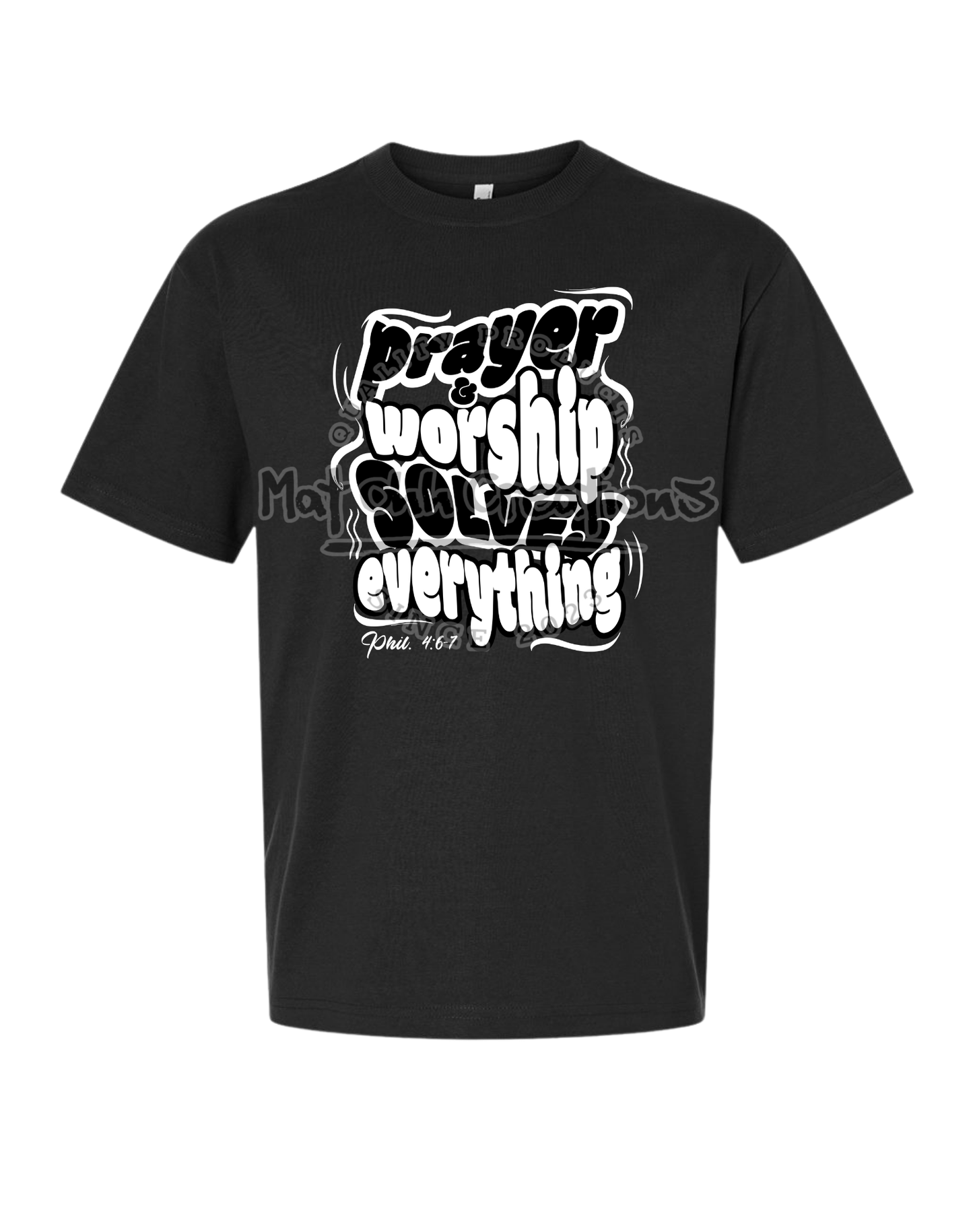 Prayer & Worship Solves Everything Premium Super Heavyweight T Shirt