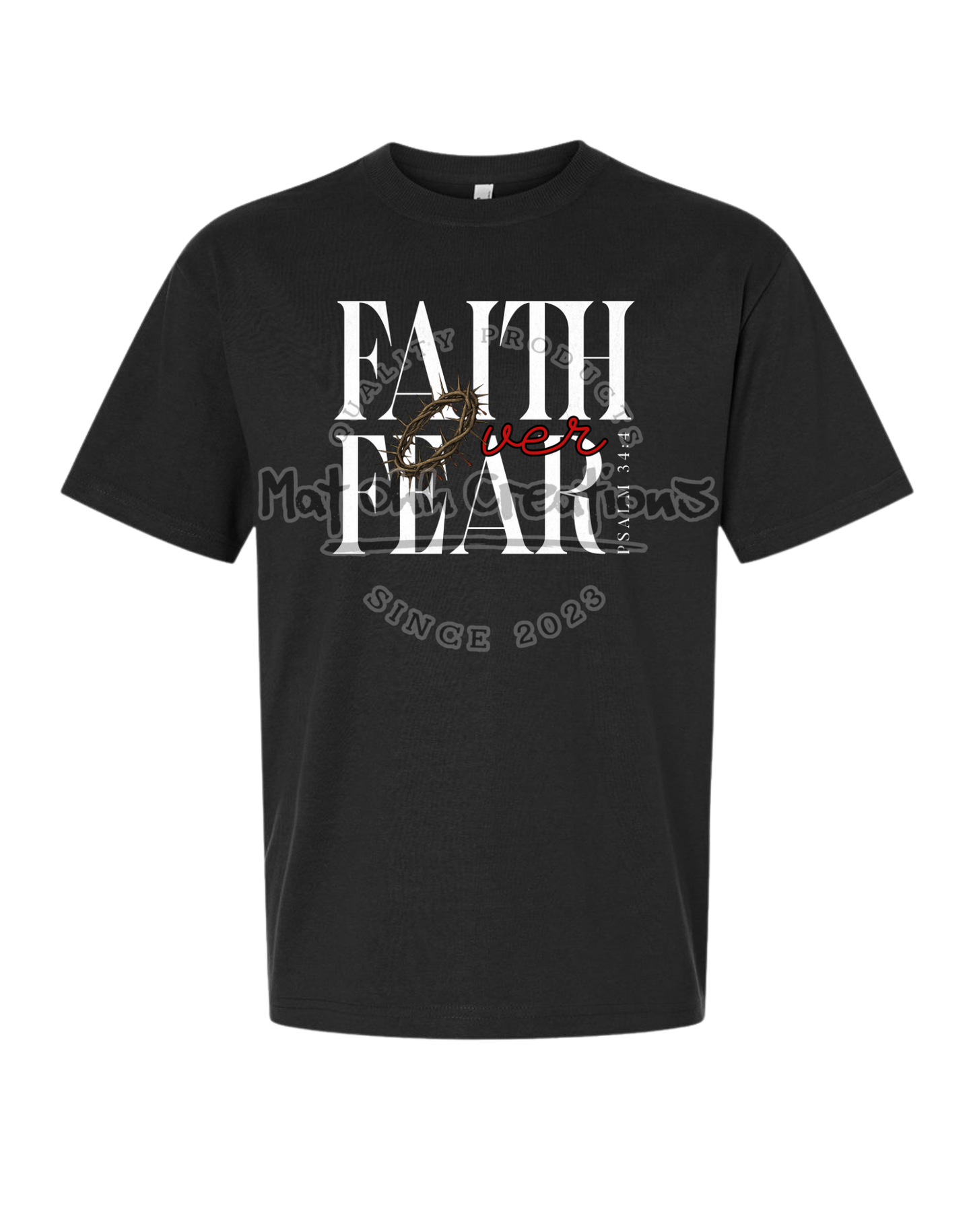 Faith Over Fear Crown Premium Super Heavyweight T Shirt