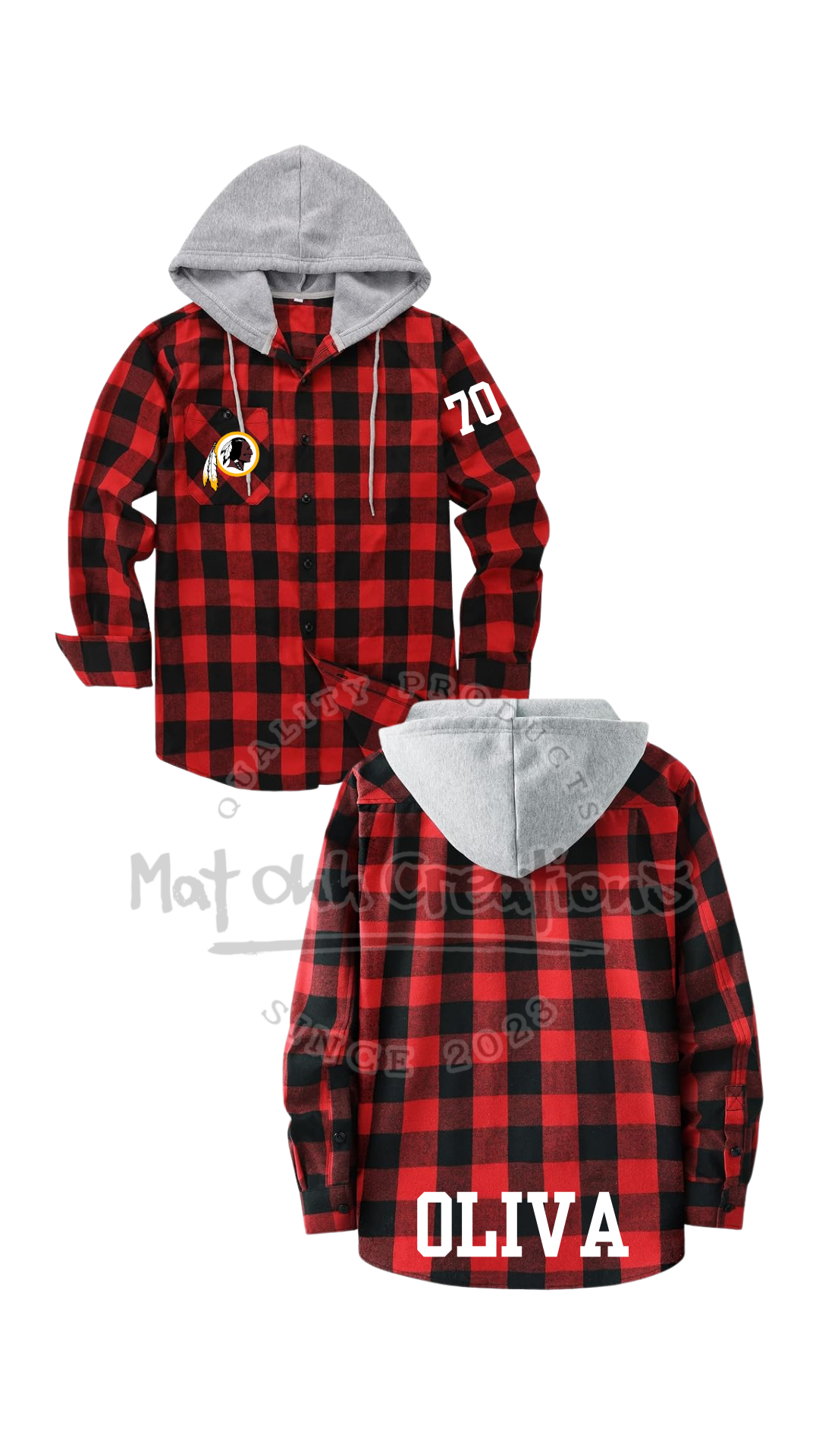 CUSTOM FLANNEL HOODIE