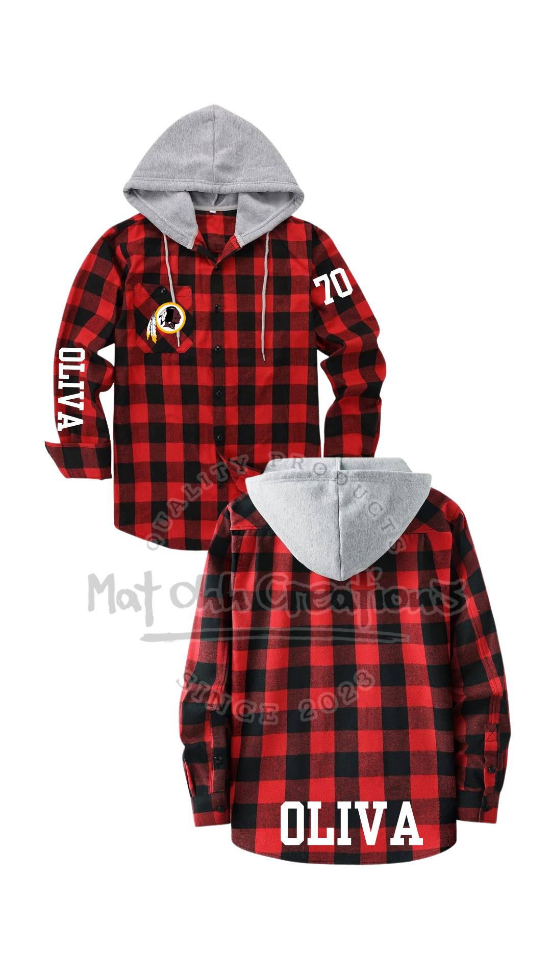 CUSTOM FLANNEL HOODIE