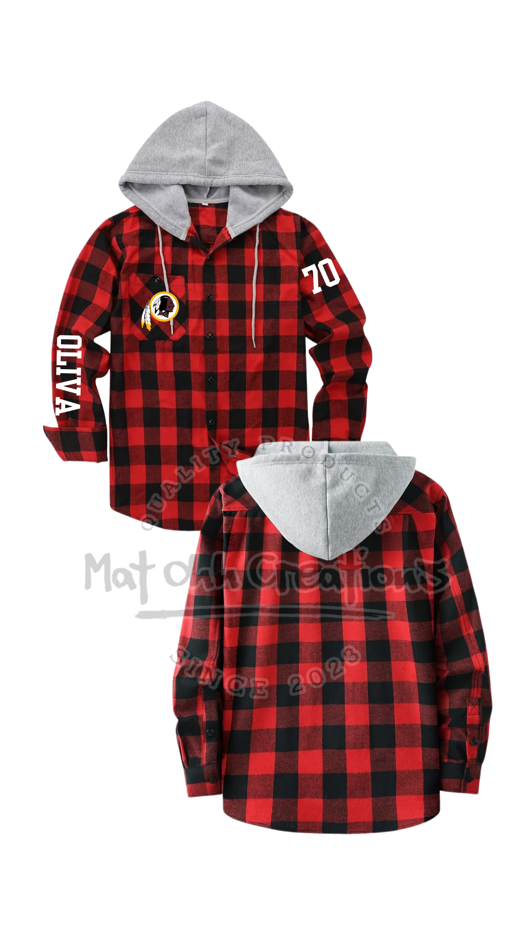 CUSTOM FLANNEL HOODIE