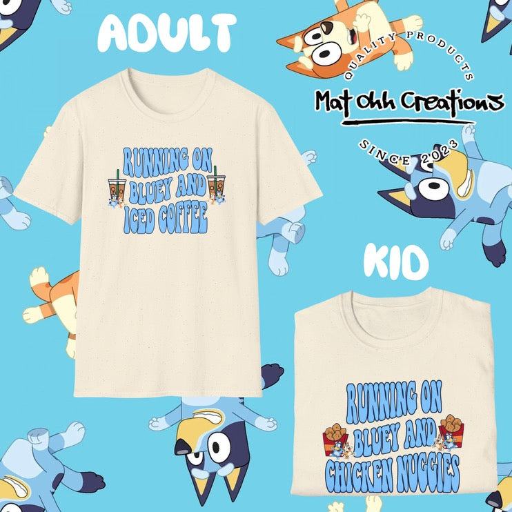 Iced Coffee & Chicken Nuggies Adult/Child Combo Tees