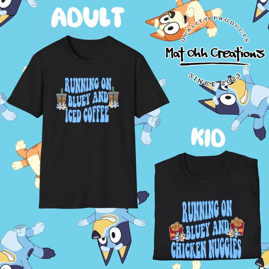 Iced Coffee & Chicken Nuggies Adult/Child Combo Tees