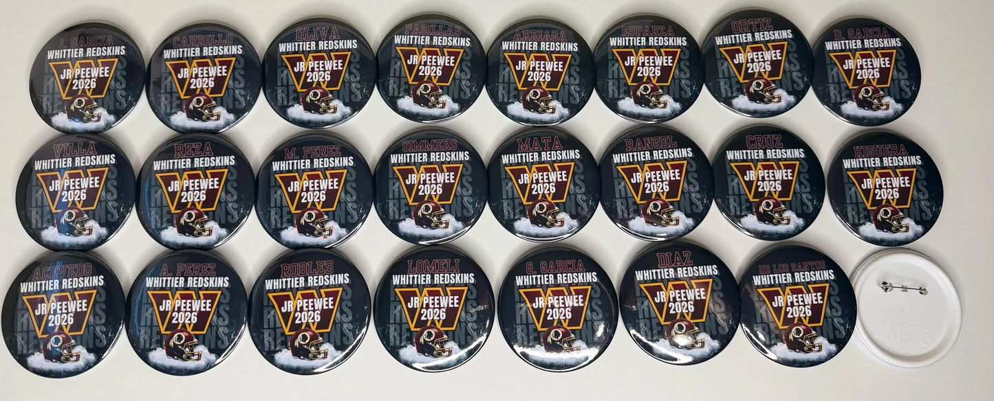 Personalized sports football team button pin