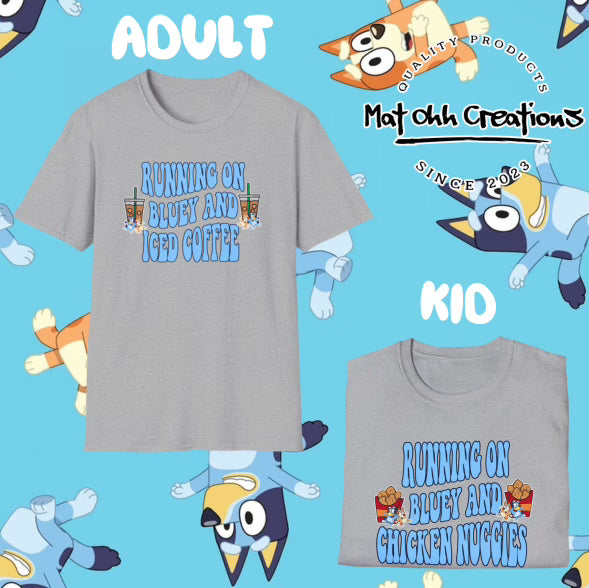 Iced Coffee & Chicken Nuggies Adult/Child Combo Tees