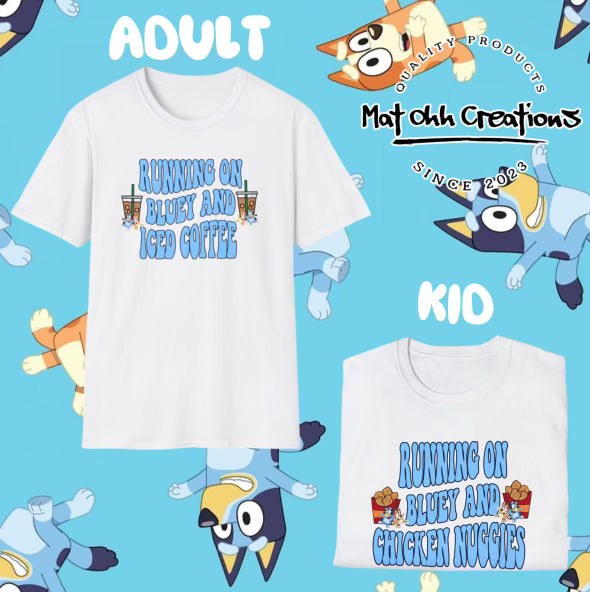 Iced Coffee & Chicken Nuggies Adult/Child Combo Tees