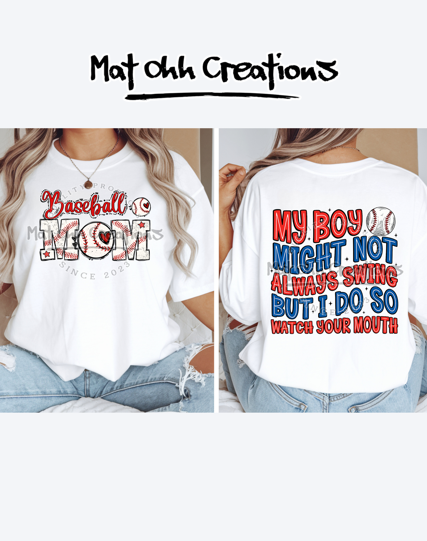 Watch Your Mouth Baseball Mom Tee