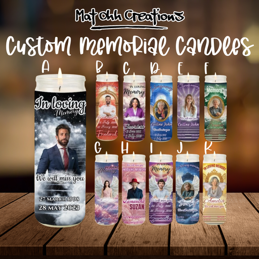 Custom Memorial Candle